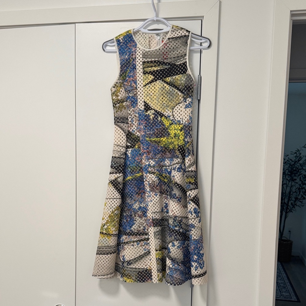 Clover Canyon Blue and Yellow Patterned Mini Dress size S